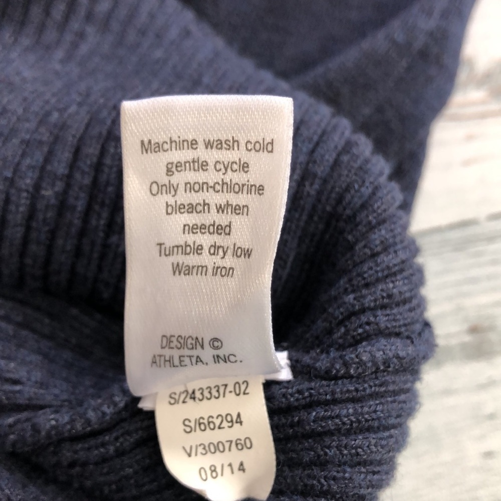 Athleta Cowl/Funnel Neck Tunic Dark Blue Medium - Picture 8 of 11